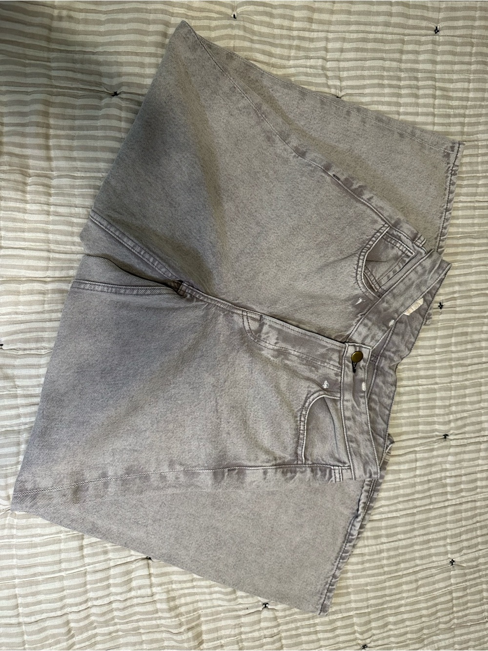 rag & bone Light Gray Cropped Wide Leg Jeans (26)
